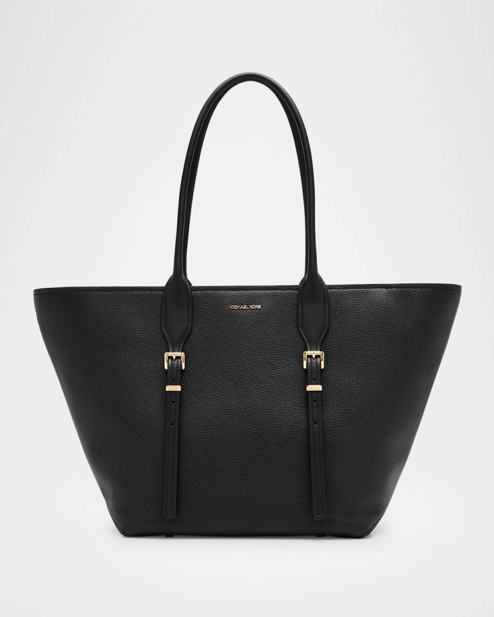 Moore Large Buckle Leather Tote Bag